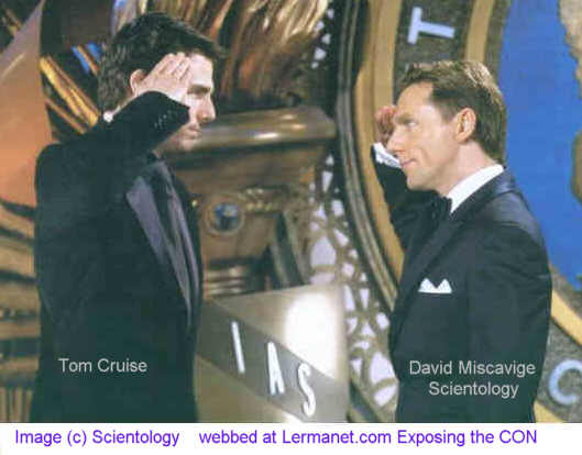 Picture of Tom Cruise saluting David Miscavige , AKA, The Asthmatic Dwarf