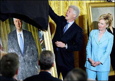 Is that the infamous blue dress he's touching?